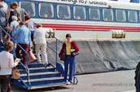 Passengers boarding the craft